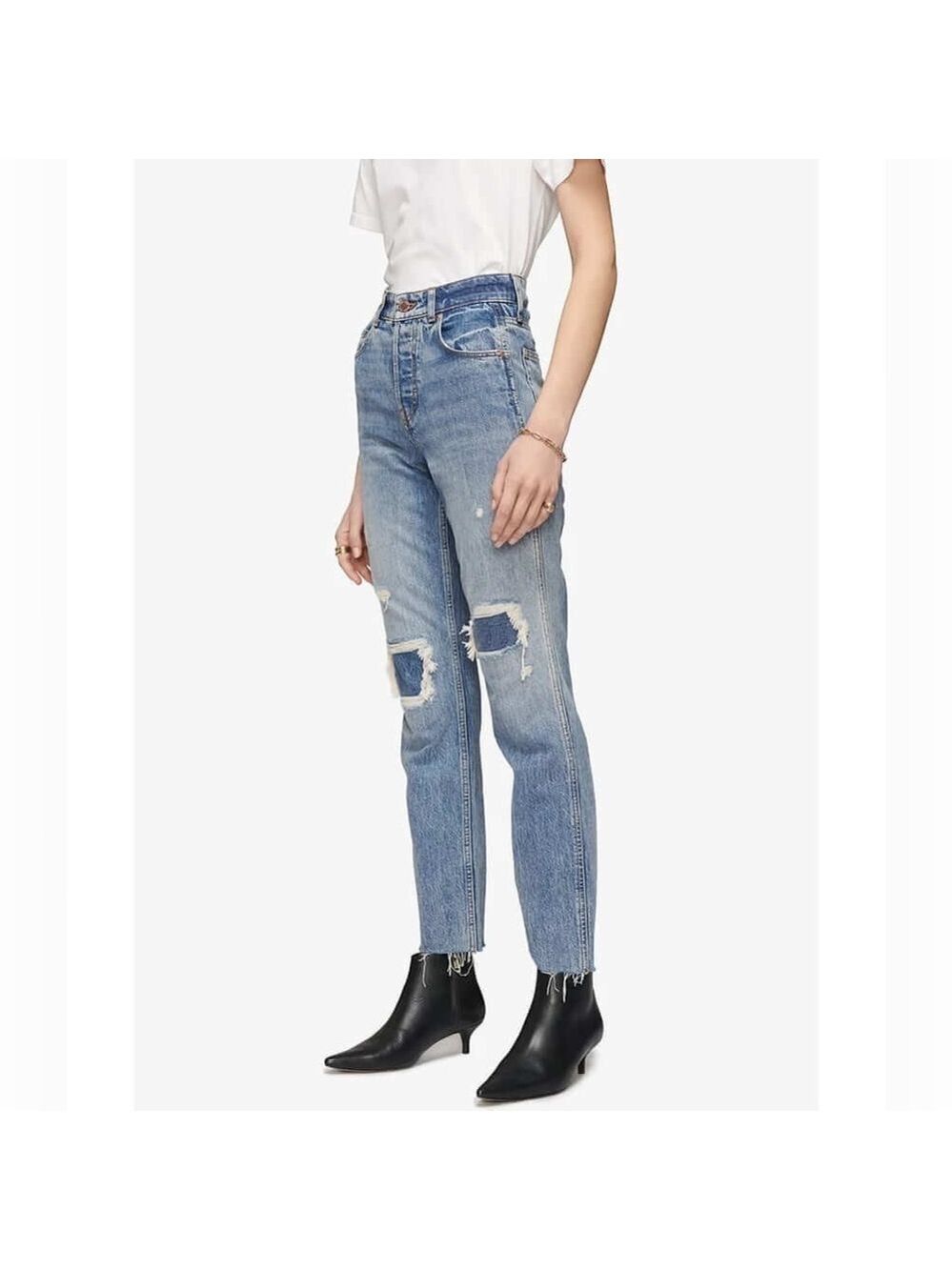 Anine Bing Betty High Rise Relaxed Slim Jean True Blue 26